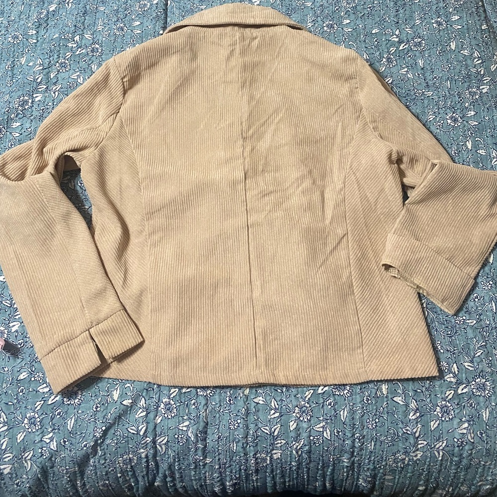 Umgee Taupe Corduroy Moto Jacket - Picture 4 of 8